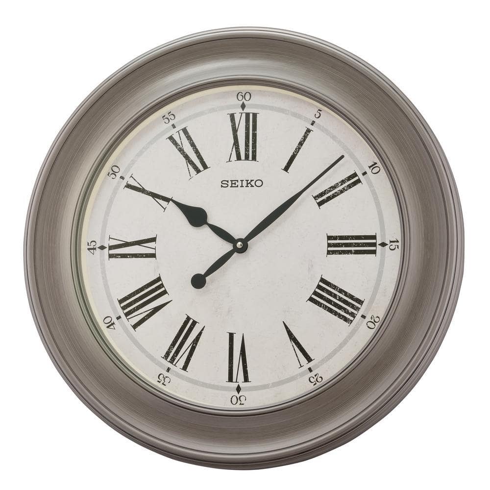 Seiko 22 in. Noa Gray Wall Clock QXA773NLH - The Home Depot