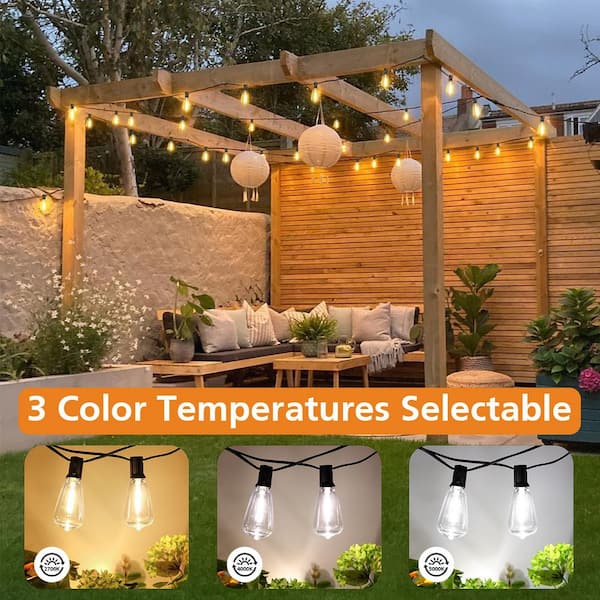 Nordic Hygge 50 ft. 3 Colors Plug-in LED Patio String Light for