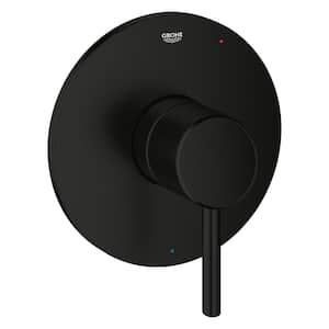Concetto 1-Handle Wall Mount Pressure Balance Valve Trim in Matte Black (Valve Not Included)