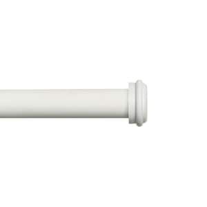 Topper Outdoor 84 in. - 160 in. Adjustable 1 in. Double Outdoor Curtain Rod Kit in Matte White with Finial