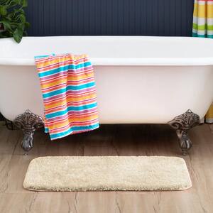 Royal Champagne 21 in. x 34 in. Nylon Machine Washable Bath Mat