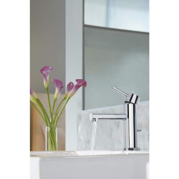 Align 1 Handle Single Hole Bathroom Sink Faucet with Deckplate Included in Chrome