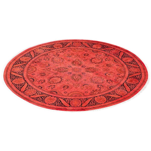 Overdyed Pink 6 ft. x 6 ft. Solid Wool Indoor Area Rug