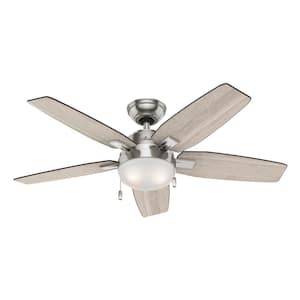 Antero 46 in. LED Indoor Brushed Nickel Ceiling Fan with Light