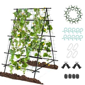 60 in. Metal Garden Tunnel Trellis with Adjustable Auxiliary Clips