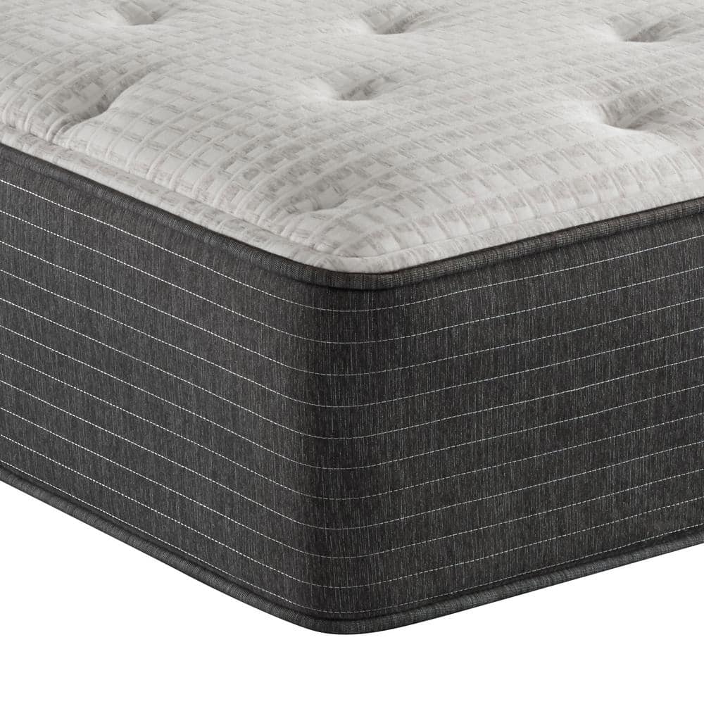Full Medium Gray Cotton Innerspring Mattress with Boxspring