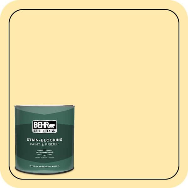 BEHR ULTRA 1 qt. #P290-2 Sweet as Honey Extra Durable Semi-Gloss Enamel Interior Paint & Primer