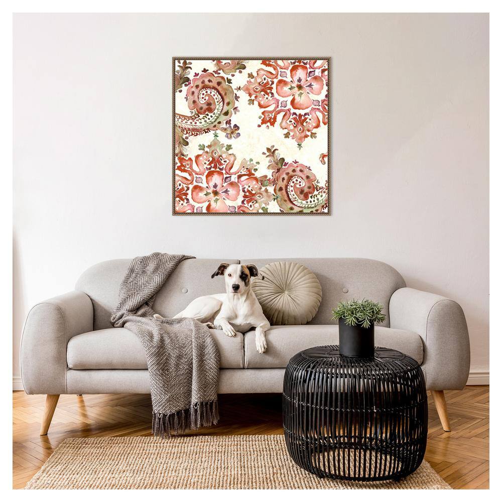 Artisan Medallion Pattern II 30"x30" Bronze Framed Canvas Wall Art