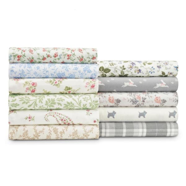 Laura Ashley Quartet Cotton Sateen Floral Pattern Sheet Set - Queen