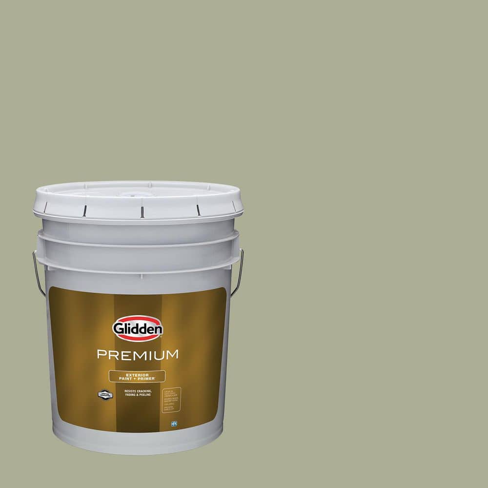 Glidden Premium 5 gal. PPG1125-4 Olive Sprig Satin Exterior Latex