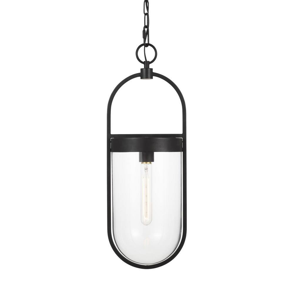 Roselyn Aged Iron Single Light Glass Pendant