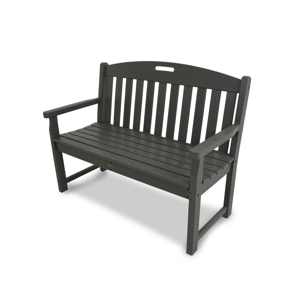 Stepping Stone Gray HDPE Outdoor Garden Bench