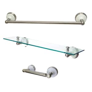 Traditional 3-Piece Bath Hardware Set in Brushed Nickel