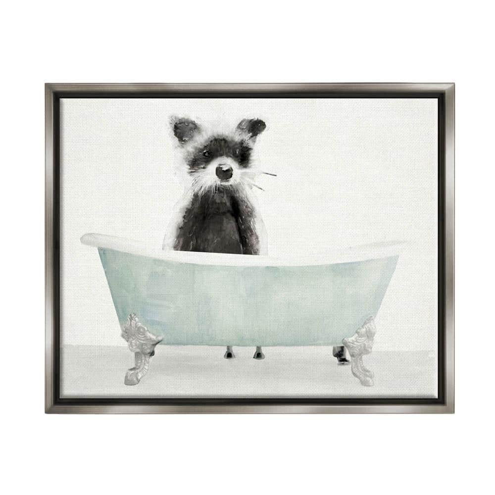 The Stupell Home Decor Collection Pug Reading Newspaper in Bathroom by In  House Floater Frame Animal Wall Art Print 21 in. x 17 in.  wrp-1169_ffl_16x20 - The Home Depot
