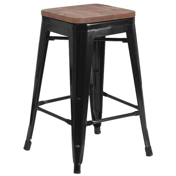 Flash Furniture 24 in. Black Bar Stool