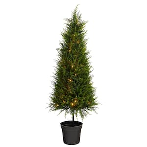 3.5ft. Cypress Artificial Tree with 350 LED Lights UV Resistant (Indoor/Outdoor)