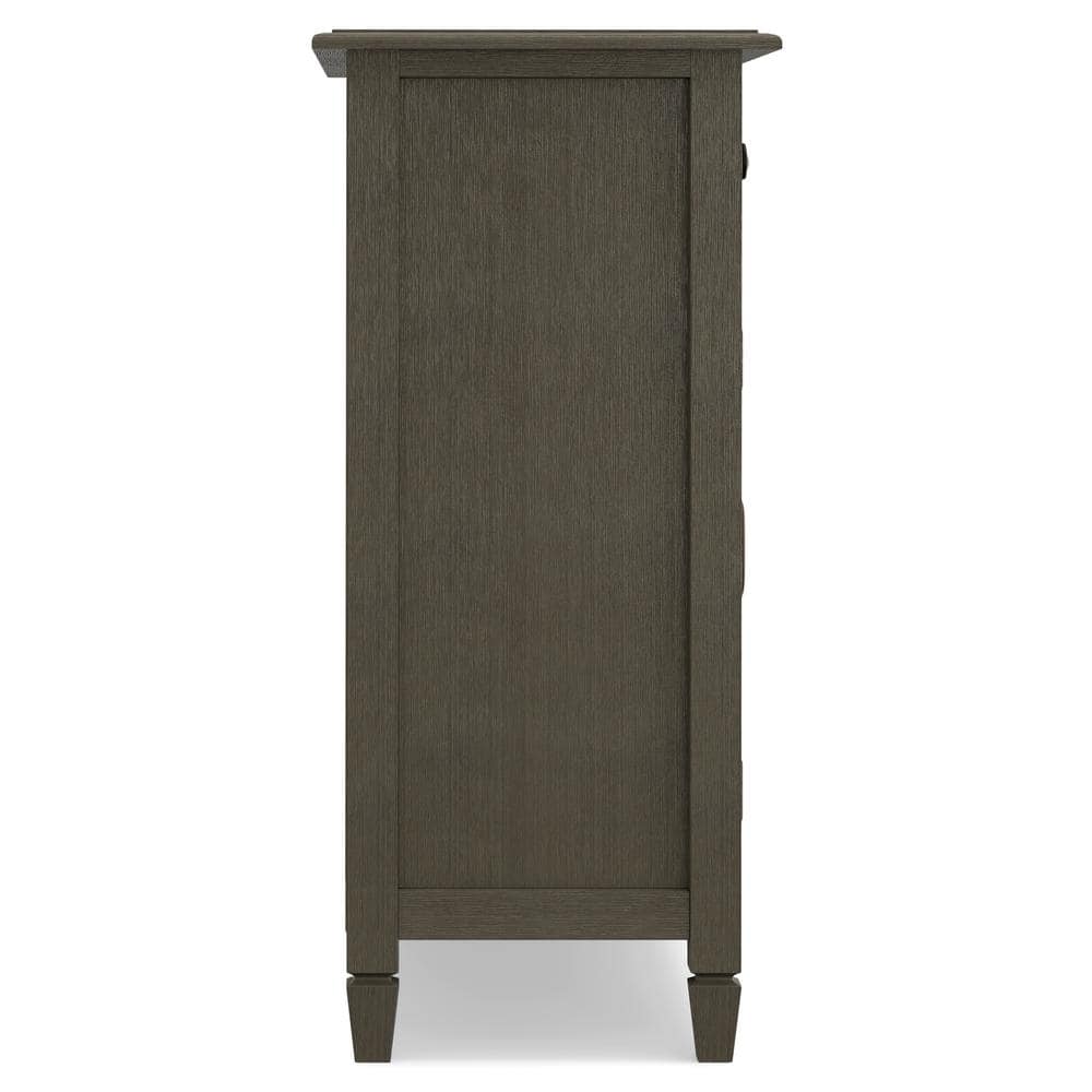Farmhouse Grey Solid Wood Entryway Storage Cabinet with Adjustable Shelving