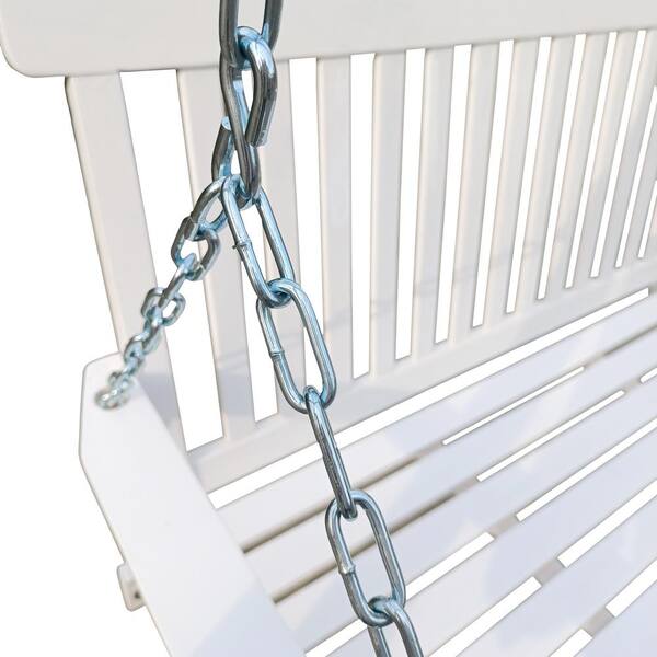HOTEBIKE 28.15 in. White Front Porch Swing with Armrests
