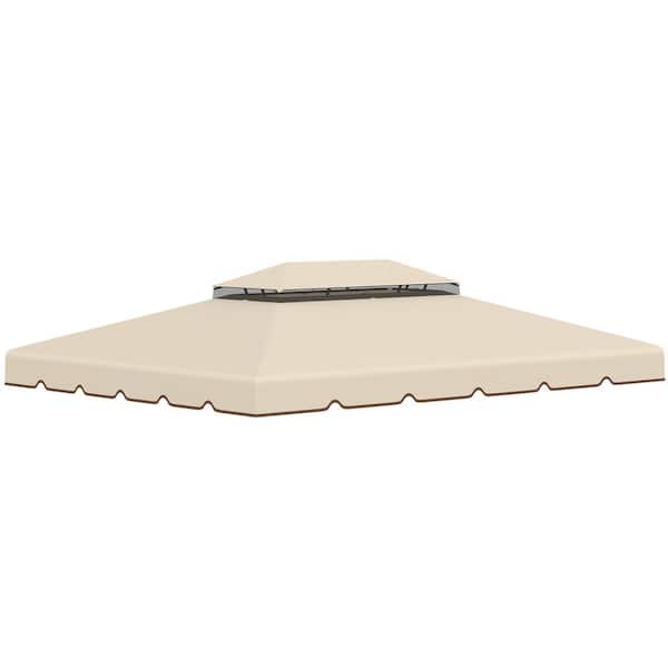 Outsunny Outdoor Polyester Gazebo Replacement Canopy in White