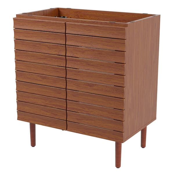 JONATHAN Y Aubert 30 in. W. x 18 in. D x 33 in. H 2-Shelf Bath Vanity Cabinet without Top (Sink Basin not Included), Walnut