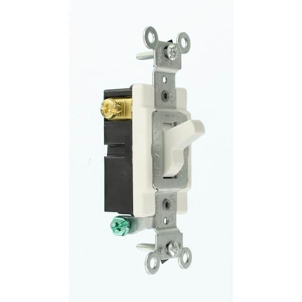 20 Amp 120/277-Volt Heavy Duty 3-Way AC Quiet Toggle Switch, White 1223-SW