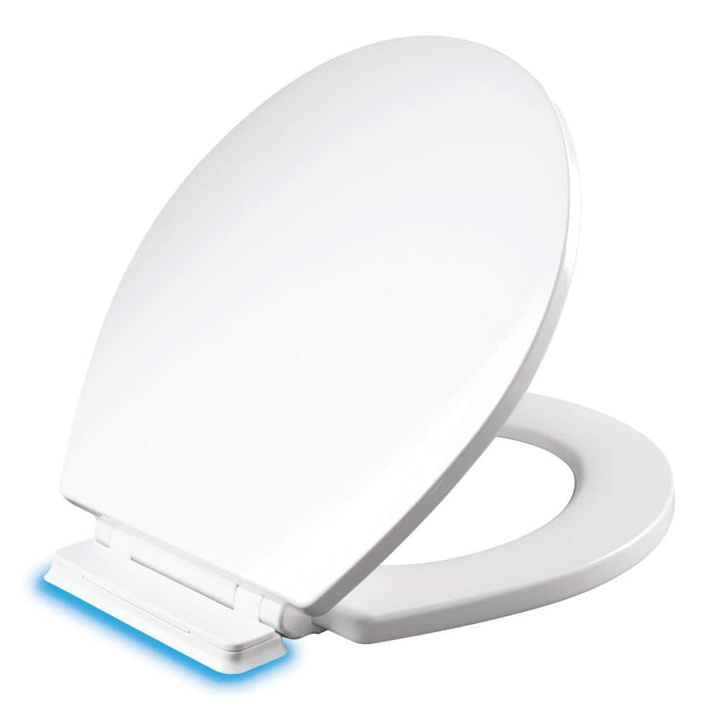 BEMIS Belmont Round Slow Close Enameled Wood Closed Front Toilet Seat in White Never Loosens with Clean Seal Hinge