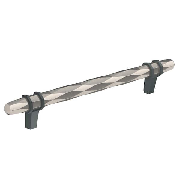 Amerock London 6-5/16 in. (160mm) Modern Polished Nickel/Black Bronze Bar Cabinet Pull