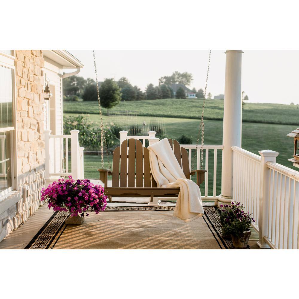 Classic Light Gray HDPE 2-Person Adirondack Porch Swing