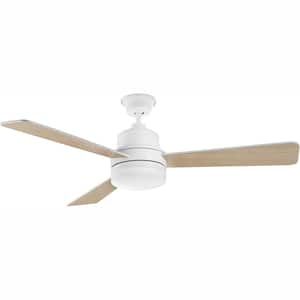 Trevina II 52 in. Indoor Integrated LED White Modern Ceiling Fan with Remote for Living Room and Bedroom