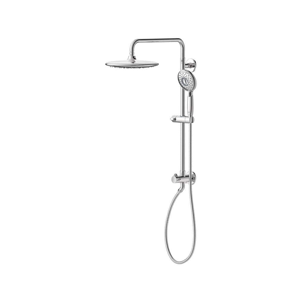 Polished Chrome Dual Shower System with Rain Showerhead