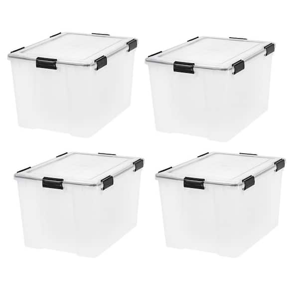 IRIS USA 144Qt Large Plastic Storage Bin with Lid and Secure Latching  Buckles