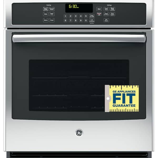 GE 27 in. Single Electric Wall Oven with Convection Self-Cleaning with Steam in Stainless Steel