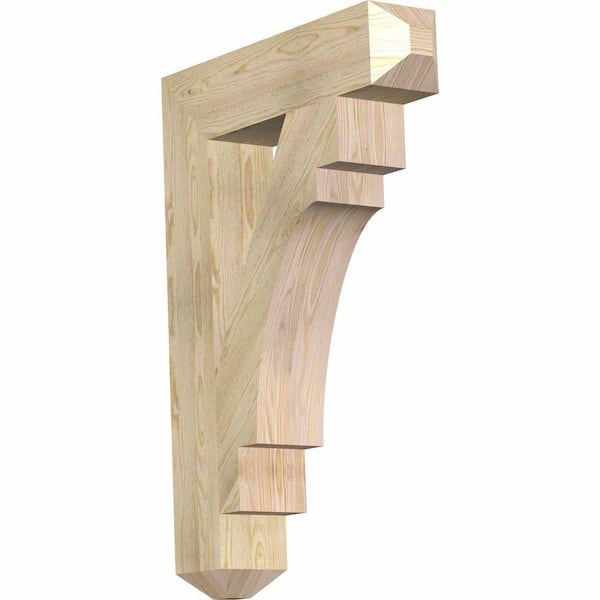 Ekena Millwork 6 in. x 40 in. x 28 in. Douglas Fir Merced Craftsman Rough Sawn Bracket