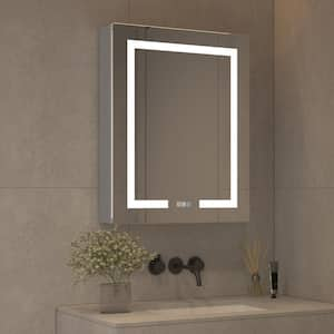 RadianceVue 24 in. W x 30 in. Rectangular LED Light Anti-Fog Aluminum Medicine Cabinet with Mirror, Right-Hand Open