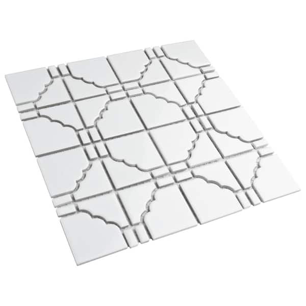 Merola Tile Osaka Glossy White 11-3/4 in. x 11-3/4 in. Porcelain