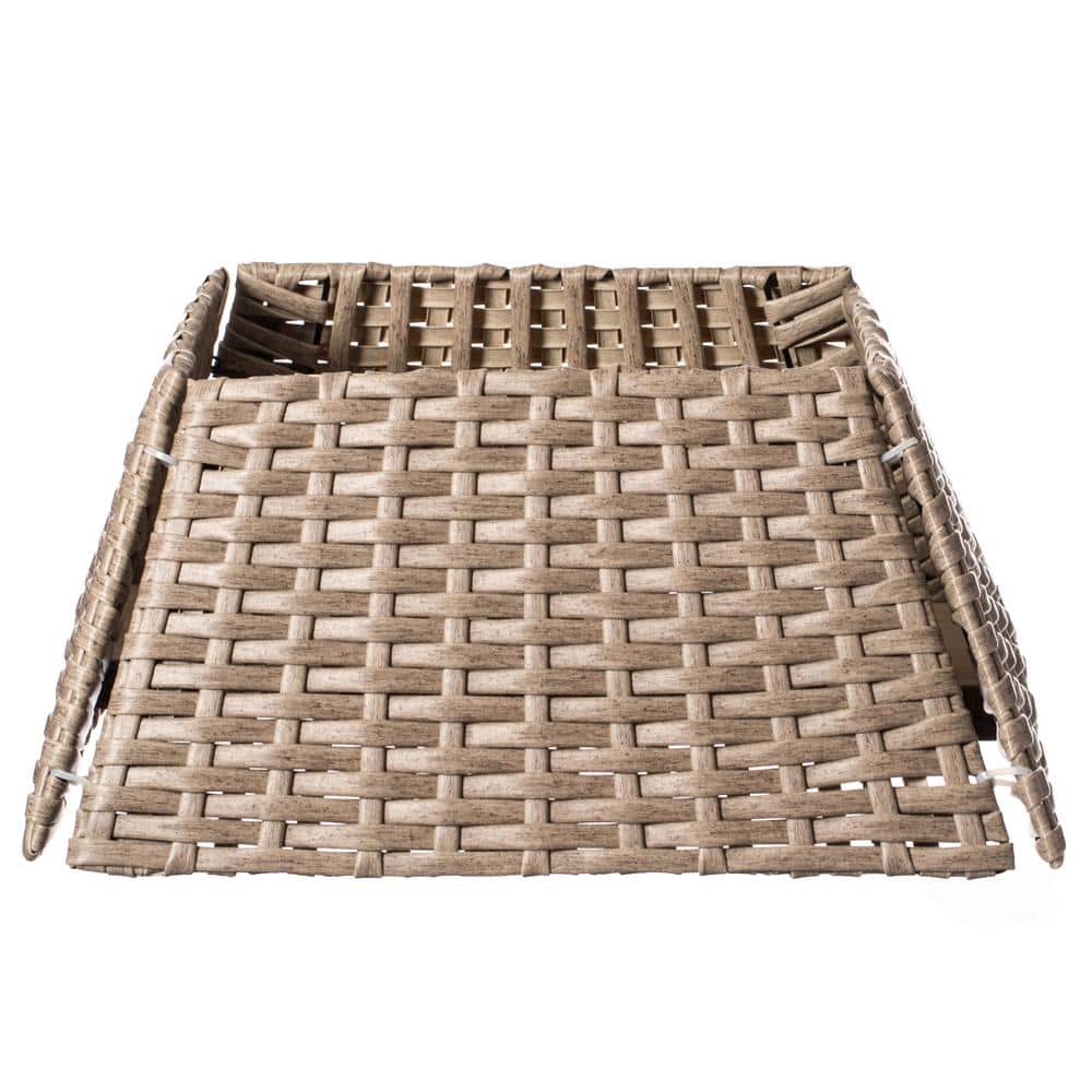 Gray Foldable Rattan Christmas Tree Skirt Collar Basket