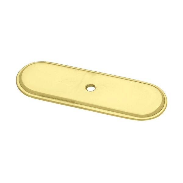 Liberty 3-3/4 in. Polished Brass Raised Oval Cabinet Knob Backplate