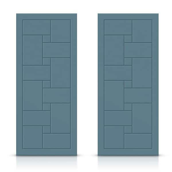 CALHOME 72 in. x 96 in. Hollow Core Dignity Blue Painted Composite MDF Interior Double Closet Sliding Doors