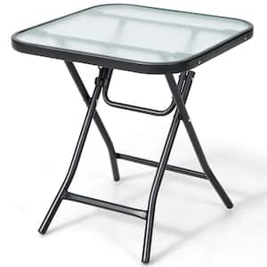 Square Metal Outdoor Bistro Table Rustproof Frame