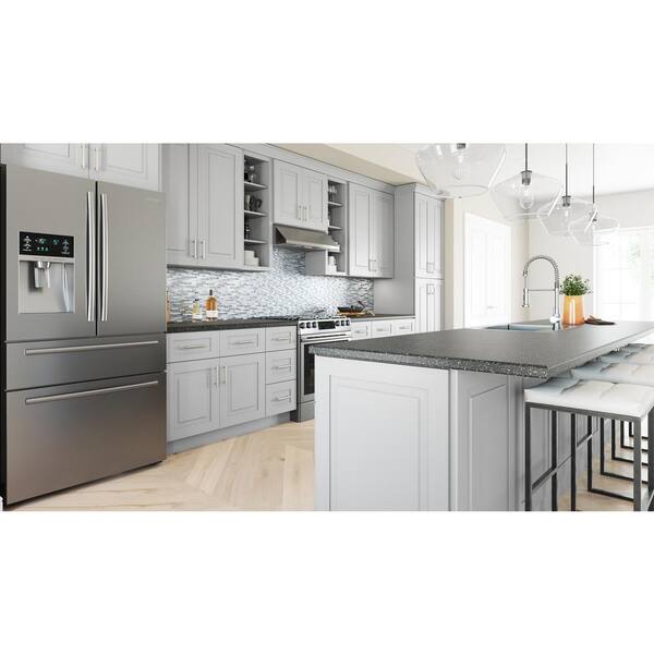 Home Decorators Collection Grayson Pearl Gray Plywood Shaker Stock  Assembled Base Kitchen Cabinet Soft Close FH Right 12 in. x 34.5 in. x 24  in. B12FHR-GPG - The Home Depot