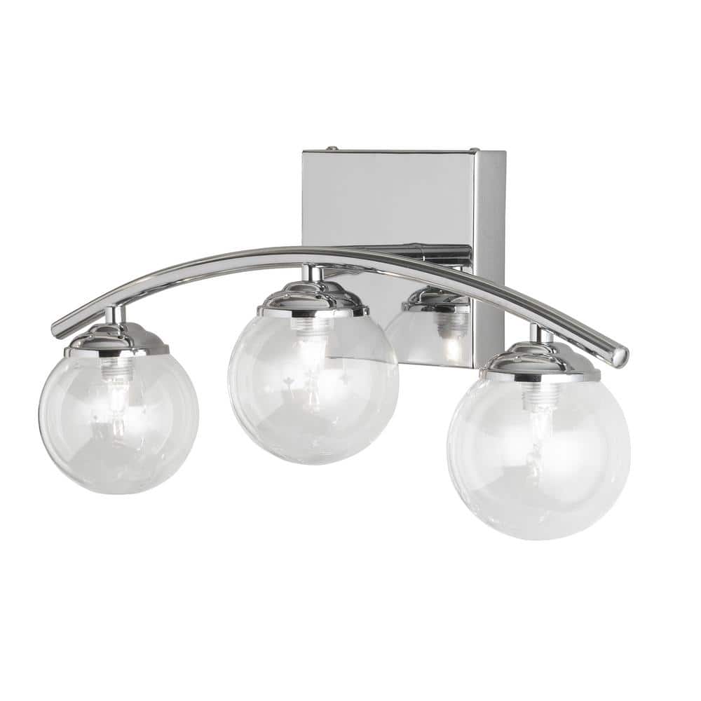 6 in. 3-Lights Polished Chrome Vanity Light