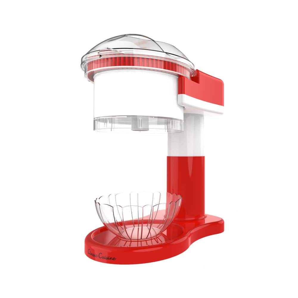 Red and White Countertop Electric Ice Crusher Machine