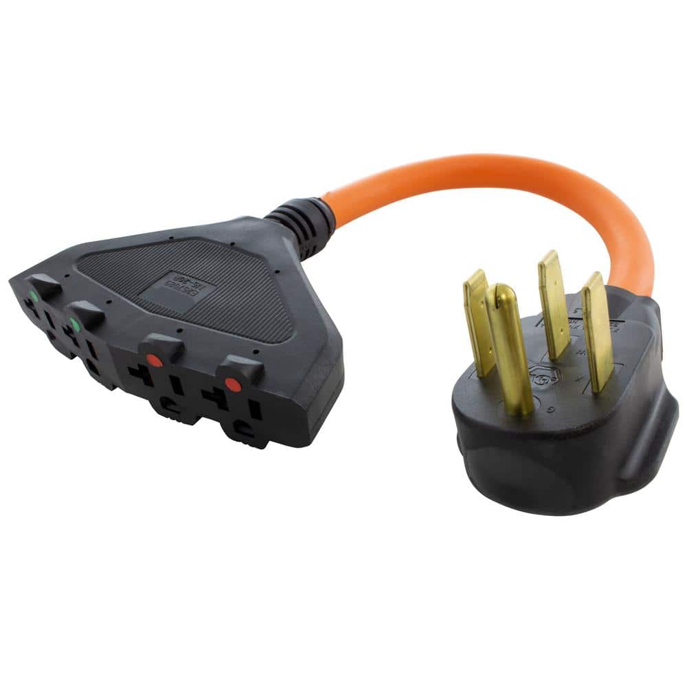 1.5 ft. 4-Outlet NEMA 14-50P RV/Range/Geneator Plug to (4) NEMA 5-15/20R 20