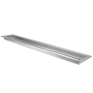 48 in. x 6 in. Stainless Steel Drop-In Fire Pit Pan with Burner, Beveled Lip