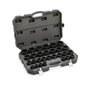3/4 in. Drive 6-Point SAE Shallow Impact Socket Set with Storage Case (29-Piece)