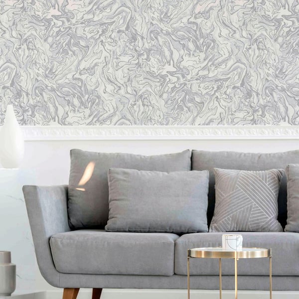 Osgood Grey Marbled Wallpaper