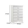White dresser with dimension reference: 45in H, 16in W, 30in D.
