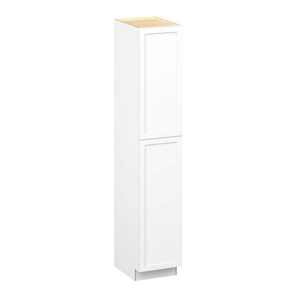Emerson Pure White with Left door Pantry Reday to Assemble with 4 Adjustable Shelf (18 in. W x 96 in. H x 24 in. D)