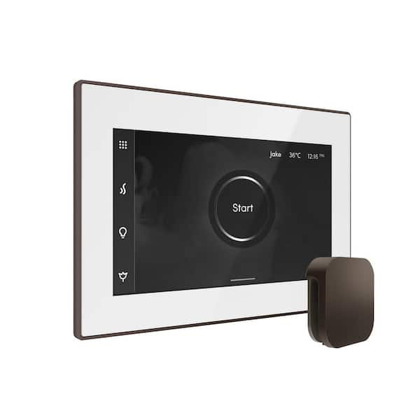 XButler Steam Shower Control Package with iSteamX Control and Linear Steamhead in White Oil-Rubbed Bronze