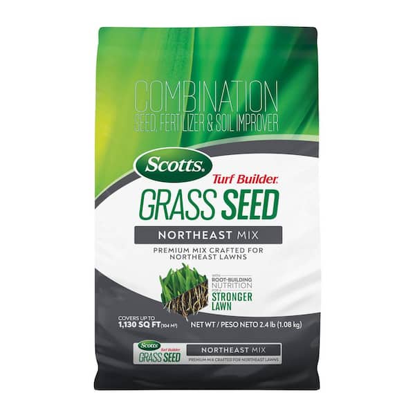 Scotts Turf Builder 2.4 lbs. Grass Seed Northeast Mix with Fertilizer and Soil Improver, Premium Mix